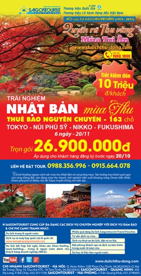 Tour Nhật Bản khuyến mại tới 10 triệu đồng của Saigontourist ảnh 1